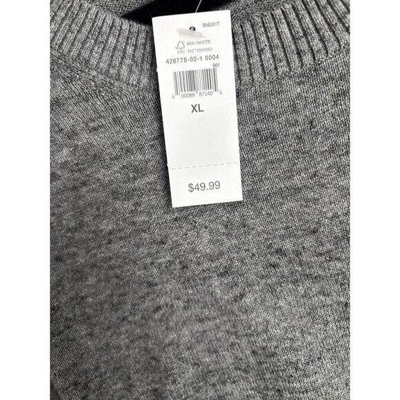 GAP new heat here’s grey stripe classic basics men’s crewneck sweater XL - Picture 4 of 7